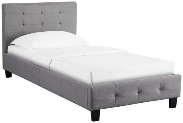 CARO-Möbel Polsterbett Ohio Bettgestell 90x200 cm Einzelbett Designbett inklusive Lattenrost Textilbezug in grau