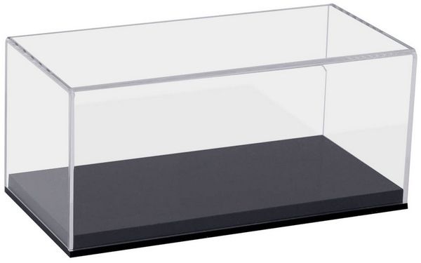 HMF Vitrine elegante Acryl Vitrine, Ausstellungskasten für Sammelstücke Schaukasten für Modellautos, Figuren, 24 x 12 x 11 cm, transparent