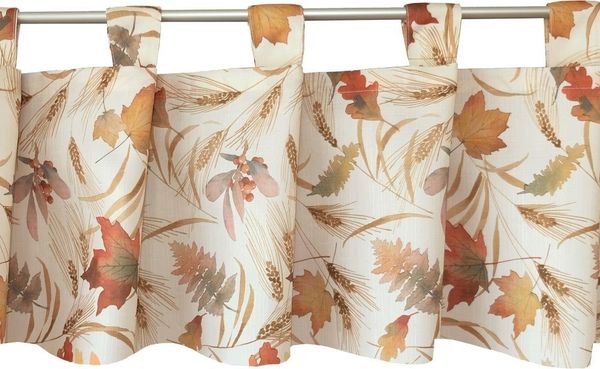 matches21 HOME & HOBBY Scheibengardine Scheiben-Gardine Blätter Herbst bunt mit Schlaufen 32 x 120 cm (1 St), Schlaufen, Kurz-Gardinen als blickdichter Wohnzimmer Vorhang Küchen-Gardine