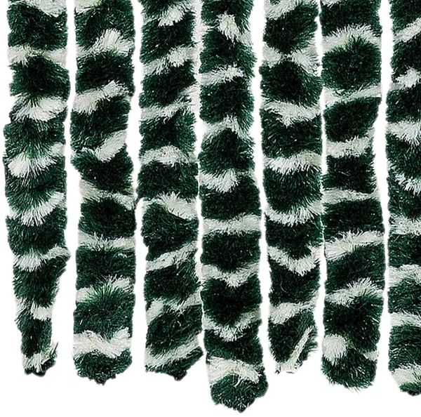 vidaXL Fliegenvorhang Grün und Weiß 100x200 cm Chenille 377385 Bild 6