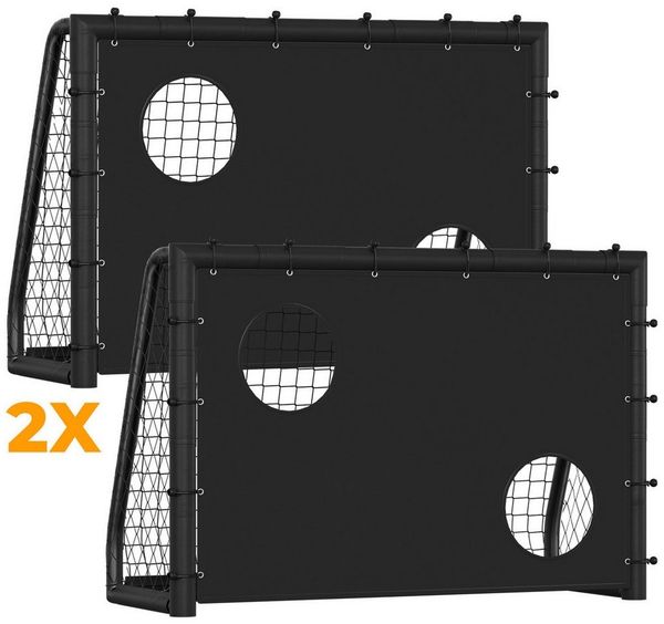 Clanmacy Fußballtor 2er Kinder Fußballtor mit Torwand 180 x 120 x 60 cm für Garten & Indoor (2 St)