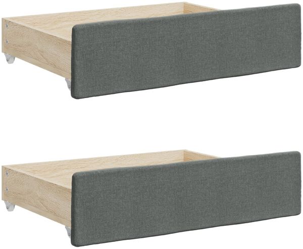vidaXL Tagesbett Ausziehbar mit Schubladen Dunkelgrau 80x200 cm Stoff 3197666 Bild 9