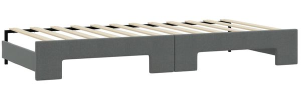 vidaXL Tagesbett Ausziehbar mit Schubladen Dunkelgrau 80x200 cm Stoff 3197666 Bild 8