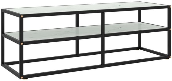 vidaXL TV-Schrank Schwarz mit Hartglas Marmor-Optik 120x40x40 cm 322861