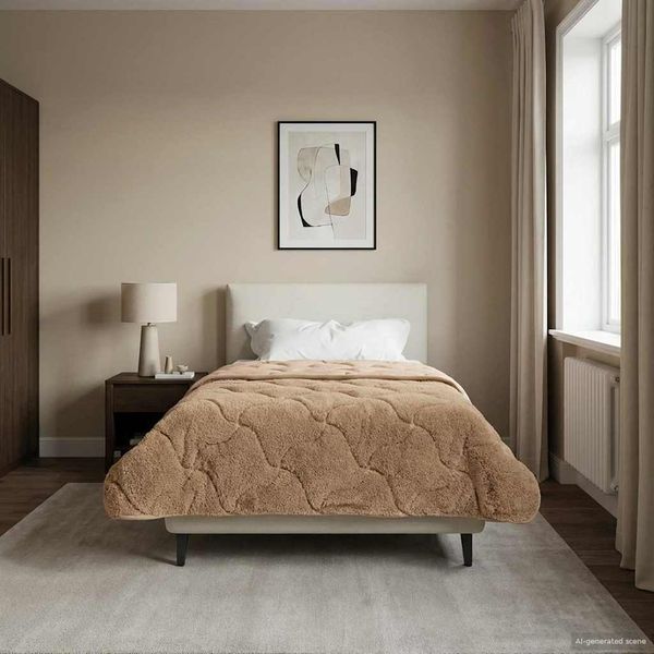 vidaXL Sommerdecke Taupe 140 x 220 cm Mikrofaser und Teddy-Fleece 42026206