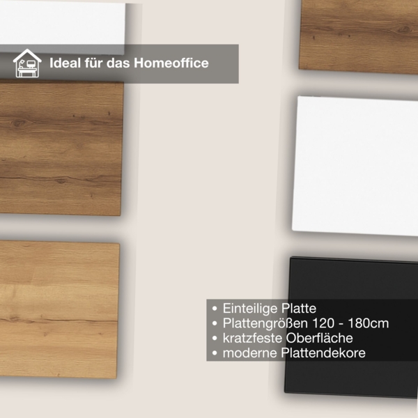 ASSMANN Elektrisch Höhenverstellbarer Familien Schreibtisch Pitino 140x70cm Eiche Natura Signalweiß Metall Holz Bild 7