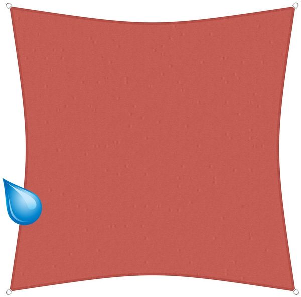 Gartenia Sunprotect 83270 Sonnensegel ydro, 3x3 m, Quadrat, wasserabweisend, rost-rot