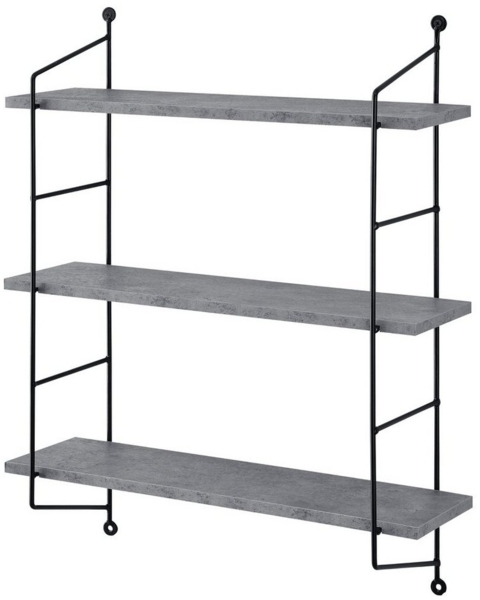 en.casa 'Ösel' Wandregal Marmoroptik, Stahl / MDF beton, 63,5 x 15 x 48 cm