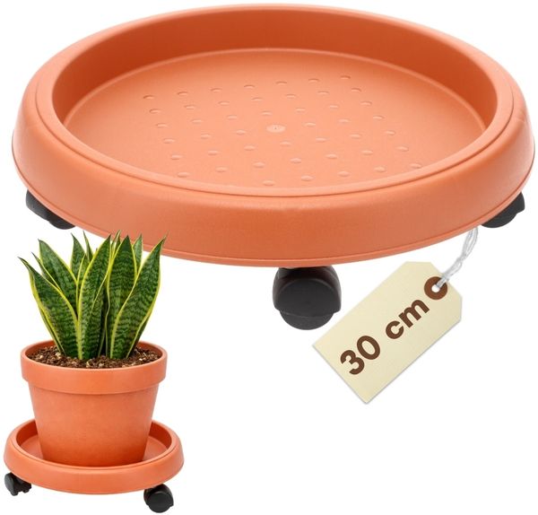 Pflanzenroller Rund Rollbrett Pflanzen Untersetzer Blumenroller Outdoor Pflanzenuntersetzer Blumentopf Untersetzer mit Rollen Pflanzenroller Rund 30 cm