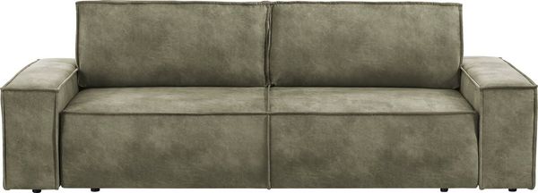 Home affaire 3-Sitzer SHERWOOD Schlafsofa (257cm) Cord, Samtvelours, Vintage-Lederoptik, Schlaffunktion mit Bettkasten (ca. 136/200cm)