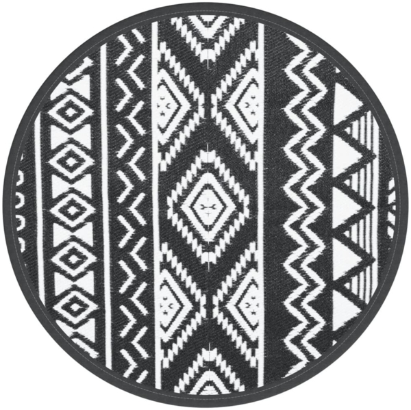 vidaXL Outdoor-Teppich ARAKIL Schwarz Ø200 cm PP 368536