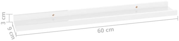 vidaXL Wandregale 2 Stk. Hochglanz-Weiß 60x9x3 cm 326649 Bild 7