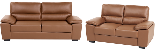 Sofa Set Kunstleder goldbraun 5-Sitzer VOGAR