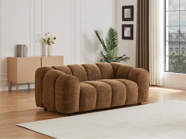 Vente-unique - NELIMAR Sofa Stoff Braun - B 96 cm x H 73 cm x L 189 cm