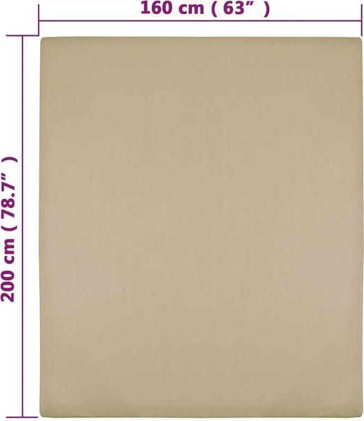 vidaXL Spannbettlaken Jersey Taupe 160x200 cm Baumwolle 136226 Bild 4