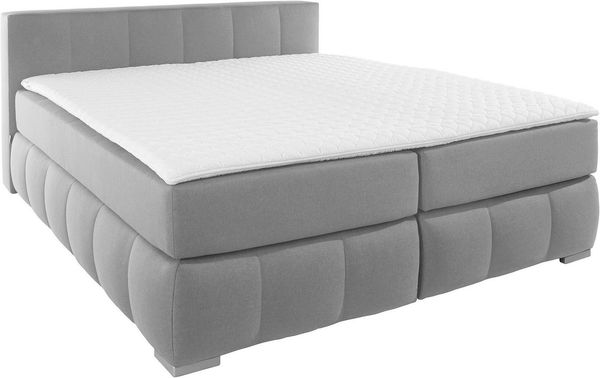 Home affaire Boxspringbett Chelles, inkl. Topper, in XXL- Überlänge 220 cm, Unterbox mit feine Wölbung