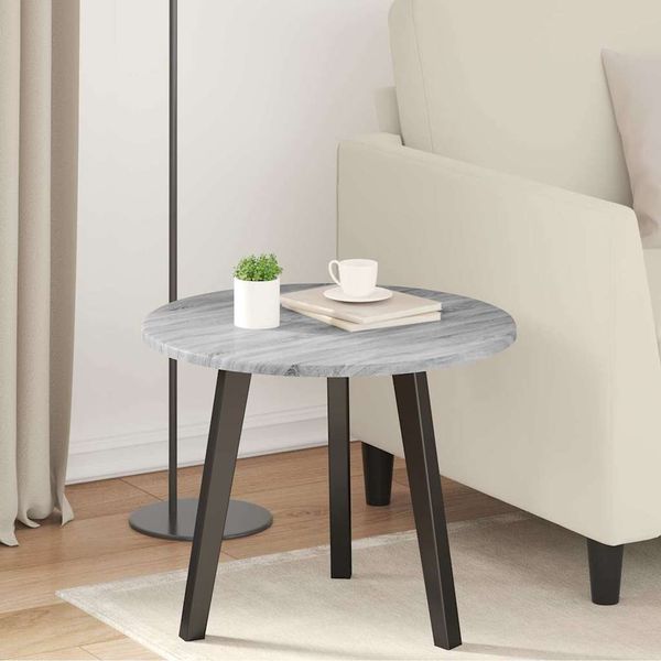vidaXL Tischplatte Grau Sonoma Ø 50 x 1,5 cm Holzwerkstoff 880397