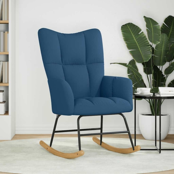 vidaXL Schaukelstuhl Blau Stoff 4016797