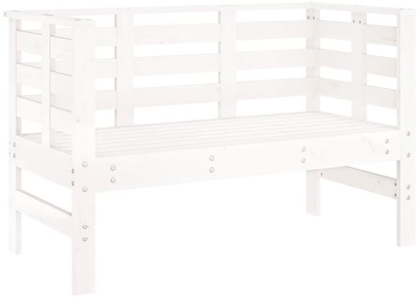 Gartenbank, Sitzbank Weiß 111,5x53x71 cm Massivholz Kiefer