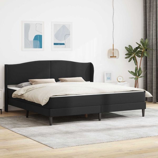 vidaXL Bettrahmen mit Kopfteil Schwarz 200 x 200 cm Kunstleder 3415164