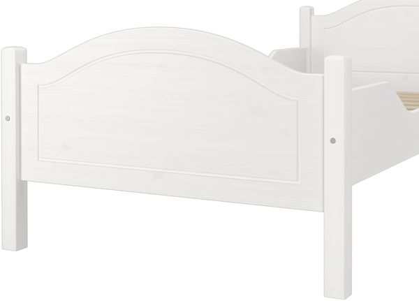 Einzelbett weiß 90x200 Futonbett Bettrahmen Singlebett Lattenrollrost 60.30-09WFL Bild 5