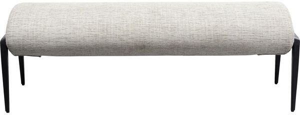Kare Design Bank Polly, Weiß, 110kg max. Belastbarkeit, 1-2 Personen, Gepolsterte Sitzbank, Pflegeleicht, Stahl Beine, Polsterbank, Wohnzimmer, Schlafzimmer, 49 x 130 x 43 cm (H/B/T)