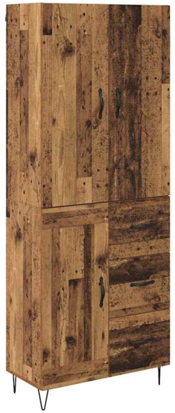 vidaXL Highboard mit Schubladen 2 pcs Altholz Engineered Wood und Glas 3415625