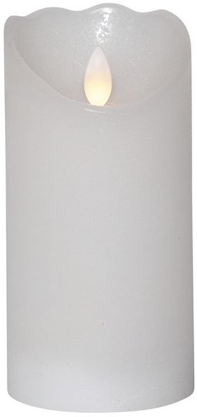 Star Trading LED Stumpenkerze ,Glow' mit Batterie und Timer, Echtwachs, weiß, 15cm