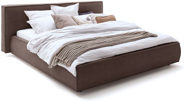 KAWOLA Bett CARLO Polsterbett Stoff braun 180x200cm Bild 3