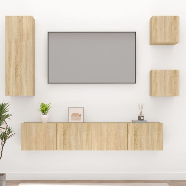 5-tlg. TV-Schrank-Set Sonoma-Eiche Holzwerkstoff [3114440]