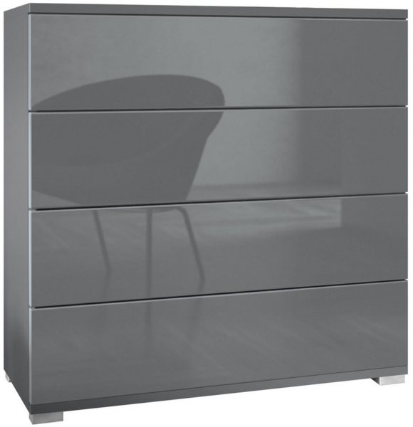 Vladon Kommode Pavos V3 (Sideboard, mit 4 Schubladen), Anthrazit matt/Grau Hochglanz (76 x 76 x 35 cm) Bild 5