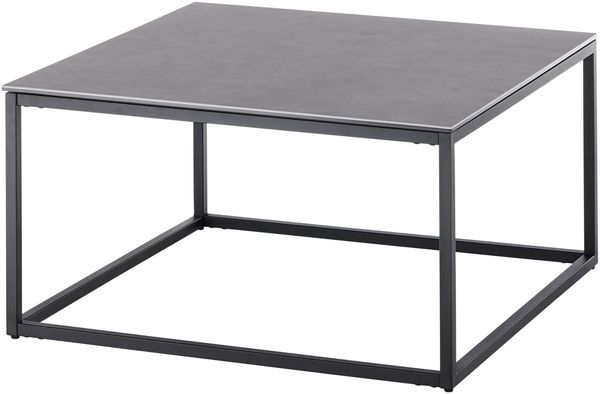 Couchtisch >VARNA< in anthrazit, Glas-Keramik/ Metall - 75x40x75cm (BxHxT)