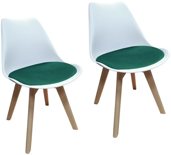 HTI-Living Atlanta Weiß, Velvet Grün Stuhl