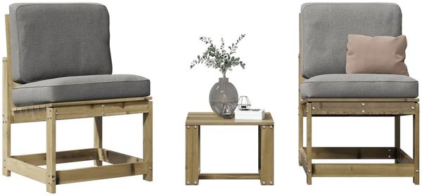 3-tlg. Garten-Lounge-Set, Gartenmöbel Kiefernholz Imprägniert SH05