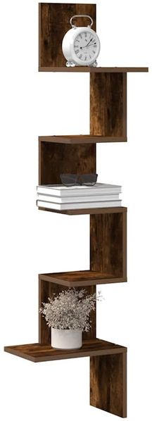 vidaXL Wand-Eckregal Räuchereiche 32x32x127,5 cm Holzwerkstoff 860521