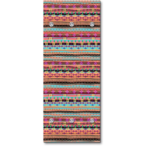 Queence Garderobe - "Beat" Druck auf hochwertigem Arcylglas inkl. Edelstahlhaken und Aufhängung, Format: 50x120cm