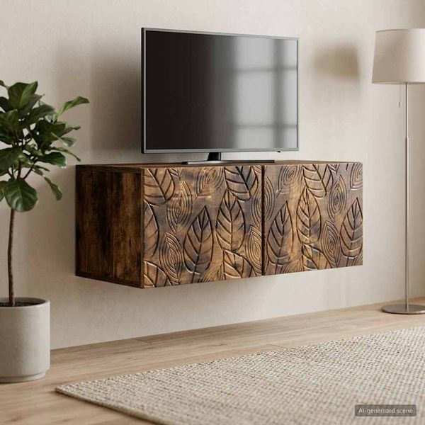 vidaXL Wandmontierter TV-Schrank 59,5 x 31 cm Geräucherte Eiche 898880