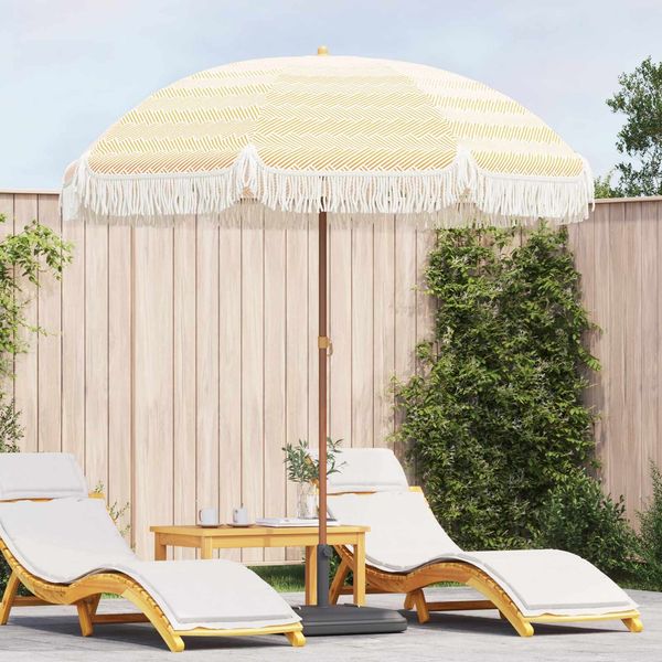 Strandparasol, Gartenschirm, Sonnenschirm Gelb und Weiß 205 x 205 x 210 cm