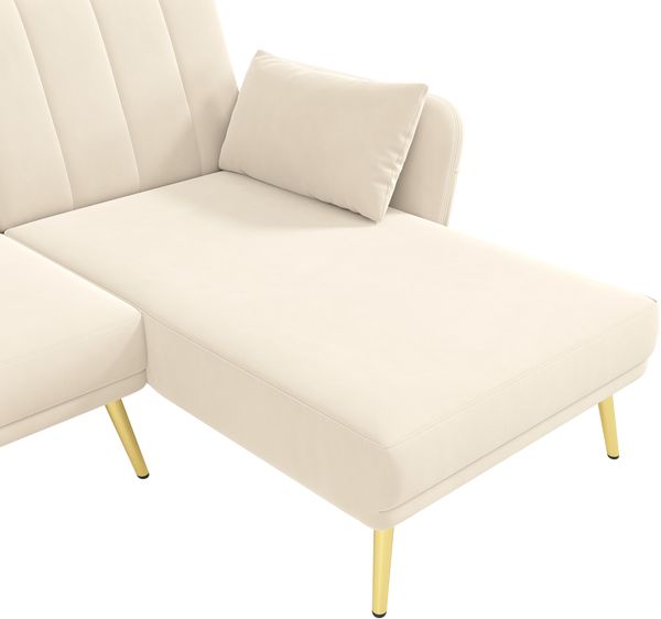2-3-Sitzer Ecksofa 191,5 x 130,5 x 80 cm aus Samt mit Schlaffunktion Bild 7