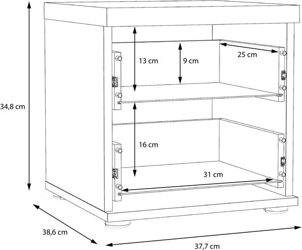FORTE Winnie Nako, Holzwerkstoff, Braun/Grau, 37,7 x 38,6 x 34,8 cm Bild 7