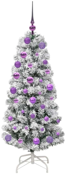 vidaXL Künstlicher klappbarer Weihnachtsbaum Grün und Weiß 120 cm 3395583 Bild 3