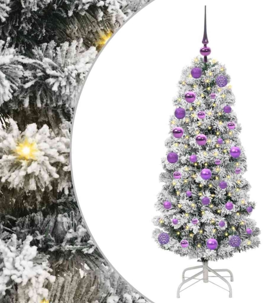 vidaXL Künstlicher klappbarer Weihnachtsbaum Grün und Weiß 120 cm 3395583 Bild 1