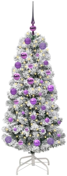 vidaXL Künstlicher klappbarer Weihnachtsbaum Grün und Weiß 120 cm 3395583 Bild 2
