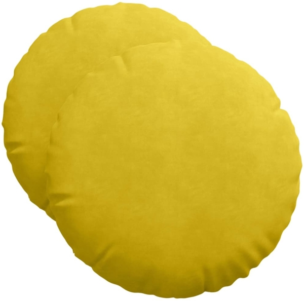 vidaXL Sitzkissen 2 Stück Gelb Ø 50 x 19 cm Samt 42014181