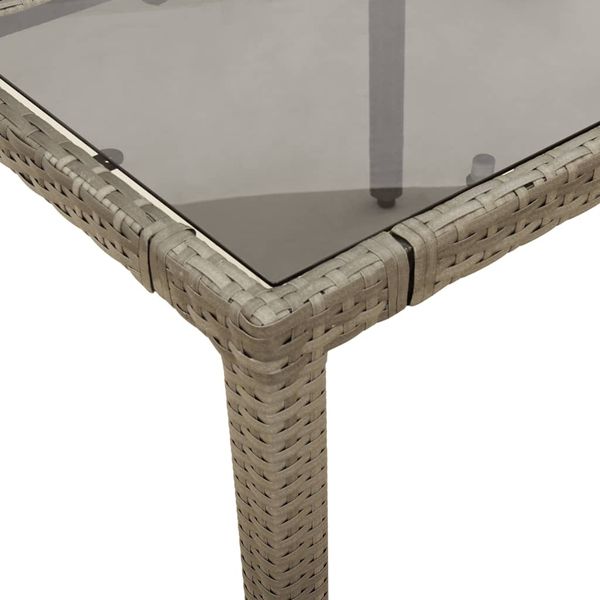 vidaXL 7-tlg. Garten-Bistro-Set mit Kissen Grau Poly Rattan 3276896 Bild 6
