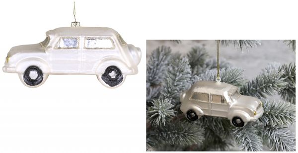 Weihnachtsschmuck Weihnachtskugel Auto m. Glitzer 10cm Chic Antique 51935-18