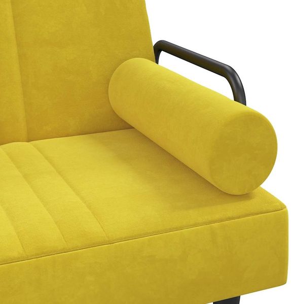 vidaXL Schlafsofa mit Armlehnen Gelb Samt 351899 Bild 9