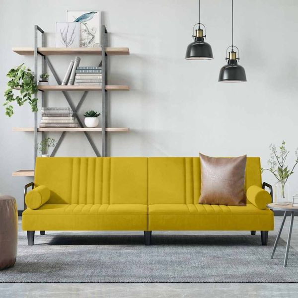 vidaXL Schlafsofa mit Armlehnen Gelb Samt 351899