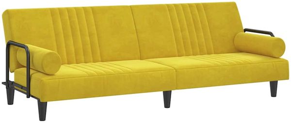 vidaXL Schlafsofa mit Armlehnen Gelb Samt 351899 Bild 2