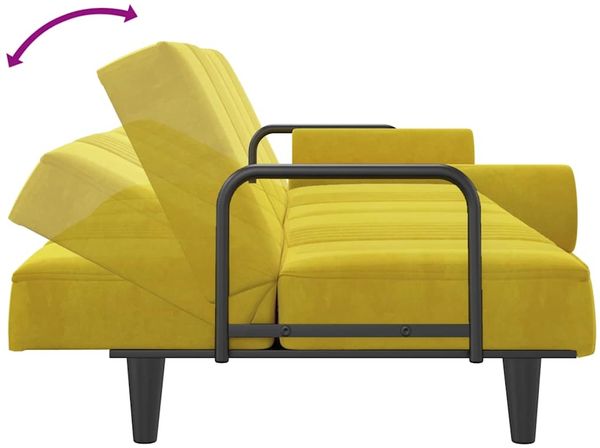 vidaXL Schlafsofa mit Armlehnen Gelb Samt 351899 Bild 8